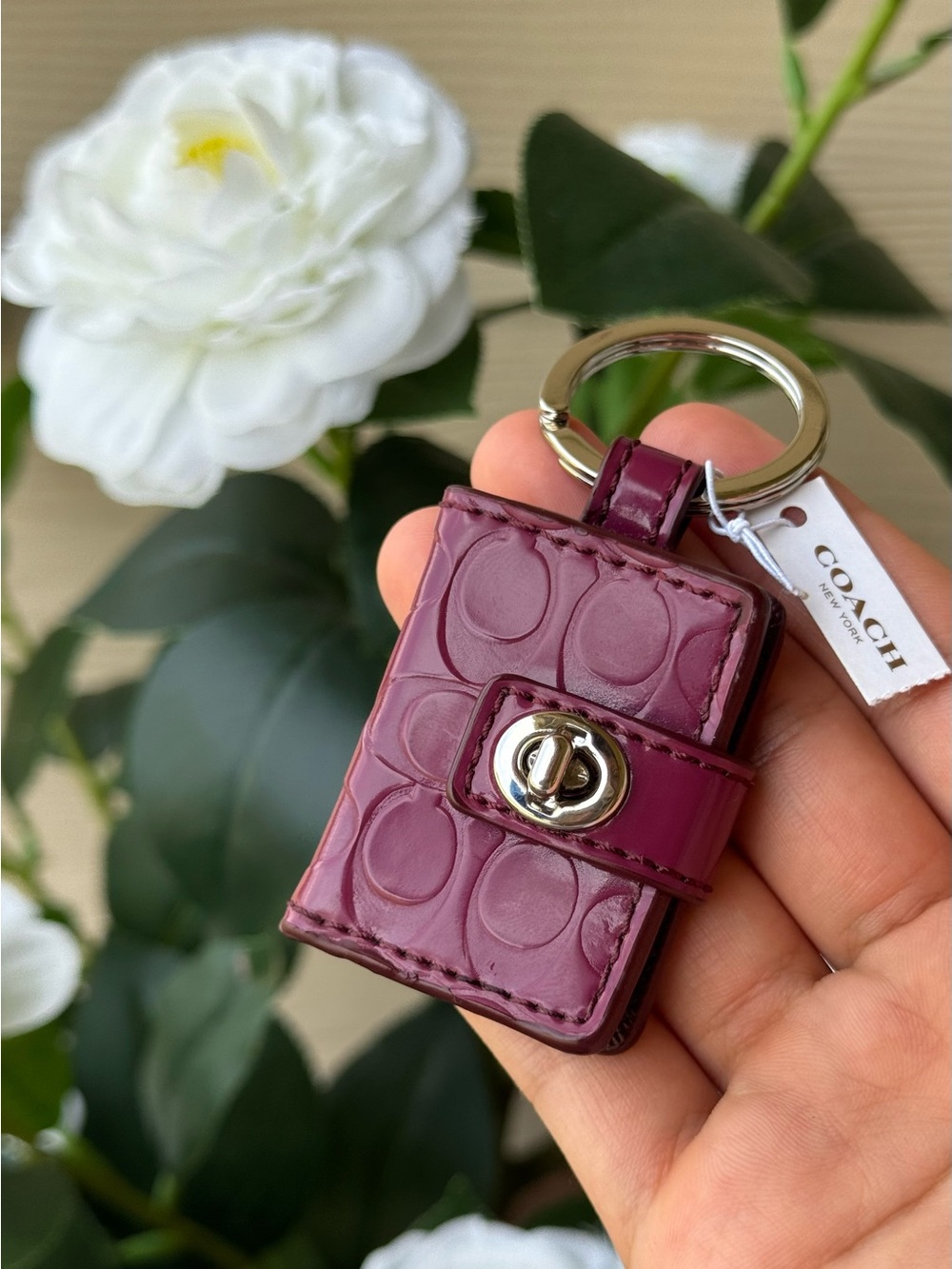 Coach mini photo album keychain